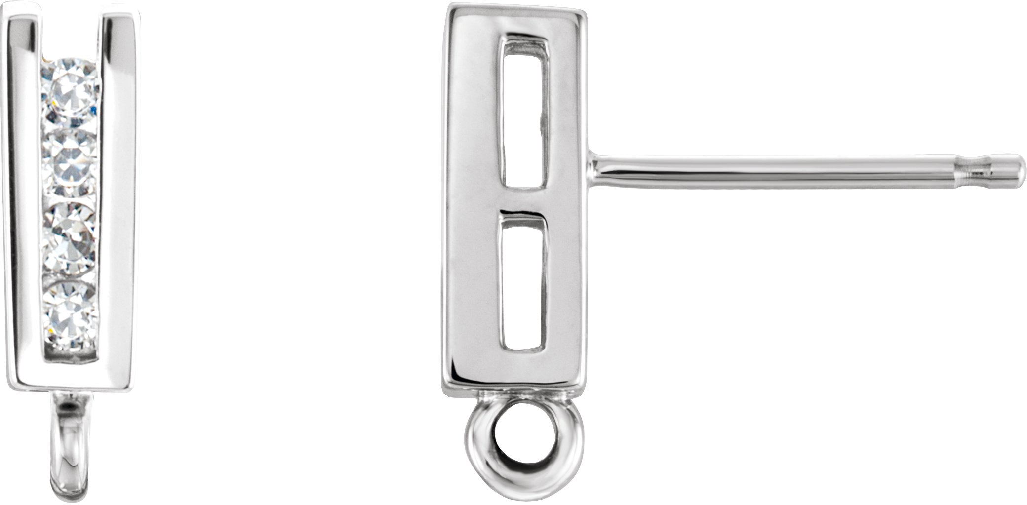 Channel-Set Accented Earring Top