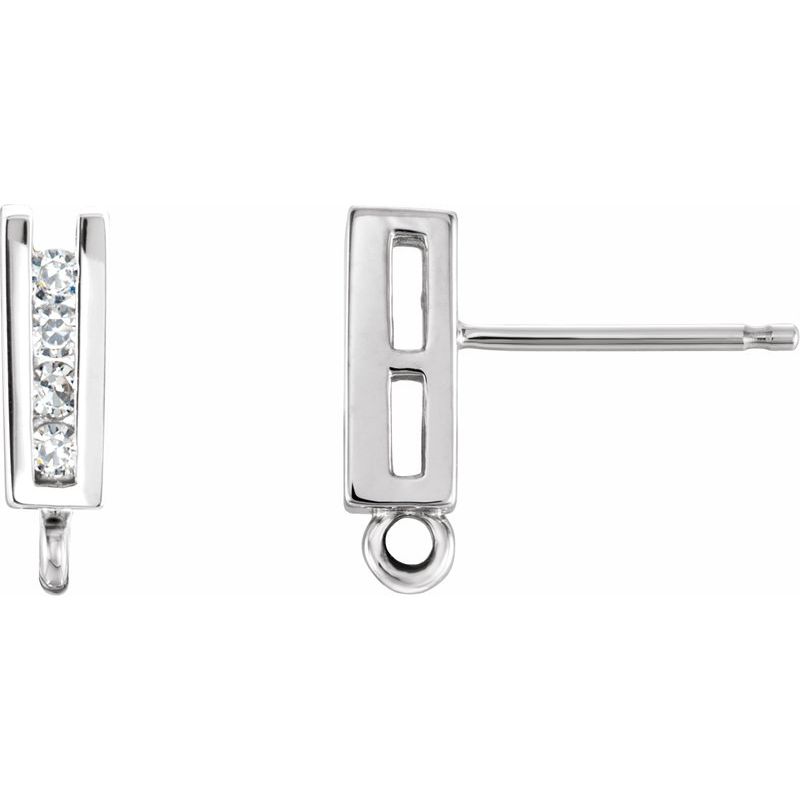 Channel-Set Accented Earring Top
