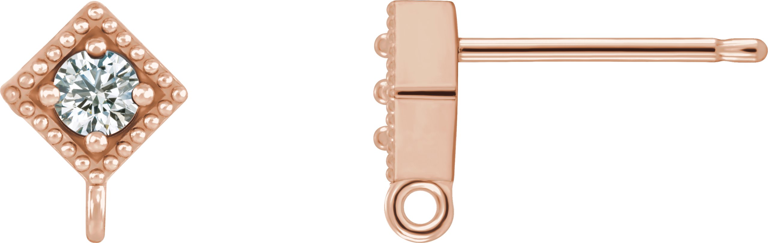 Round 4-Prong Earring Top