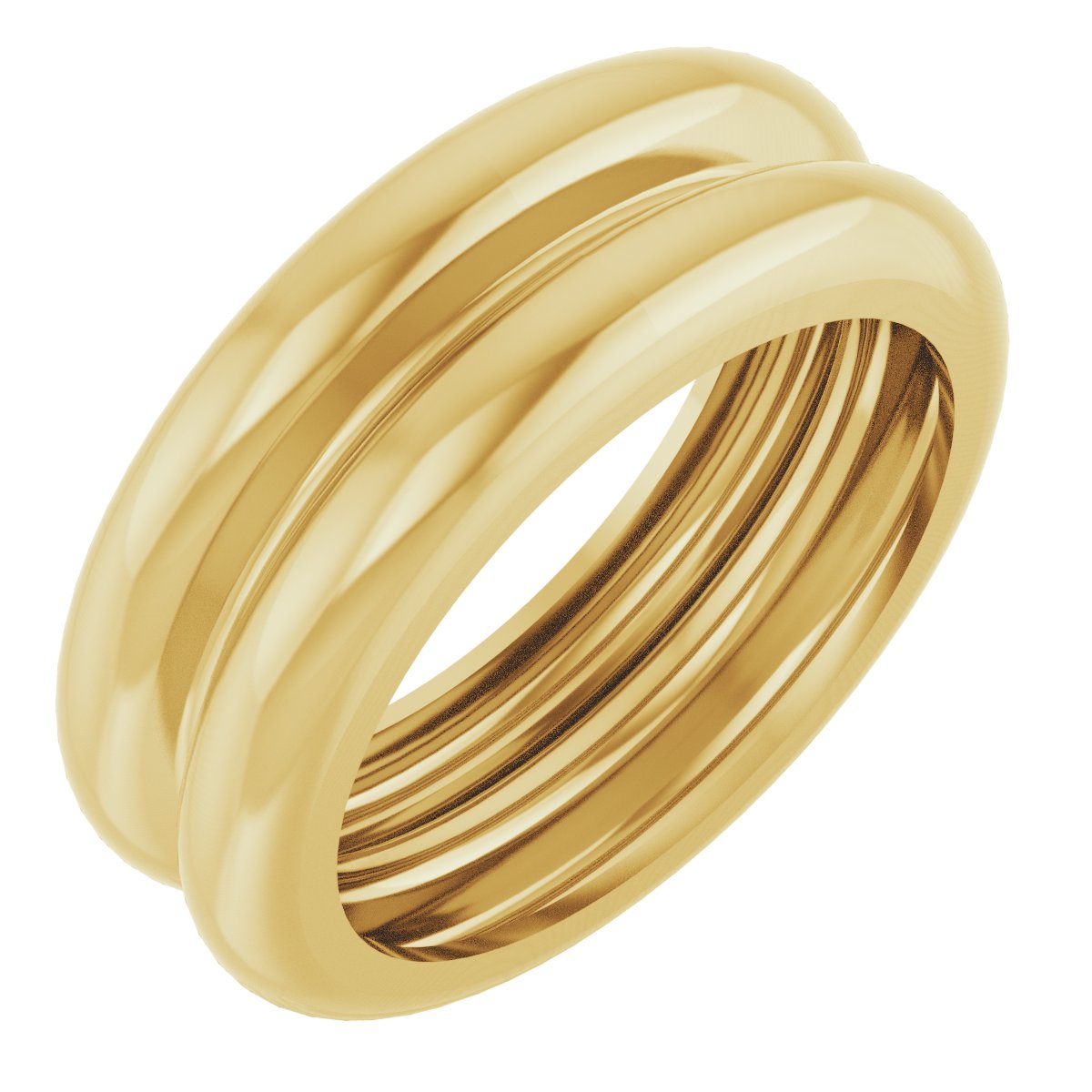 Lightweight Grooved Dome Stackable Ring