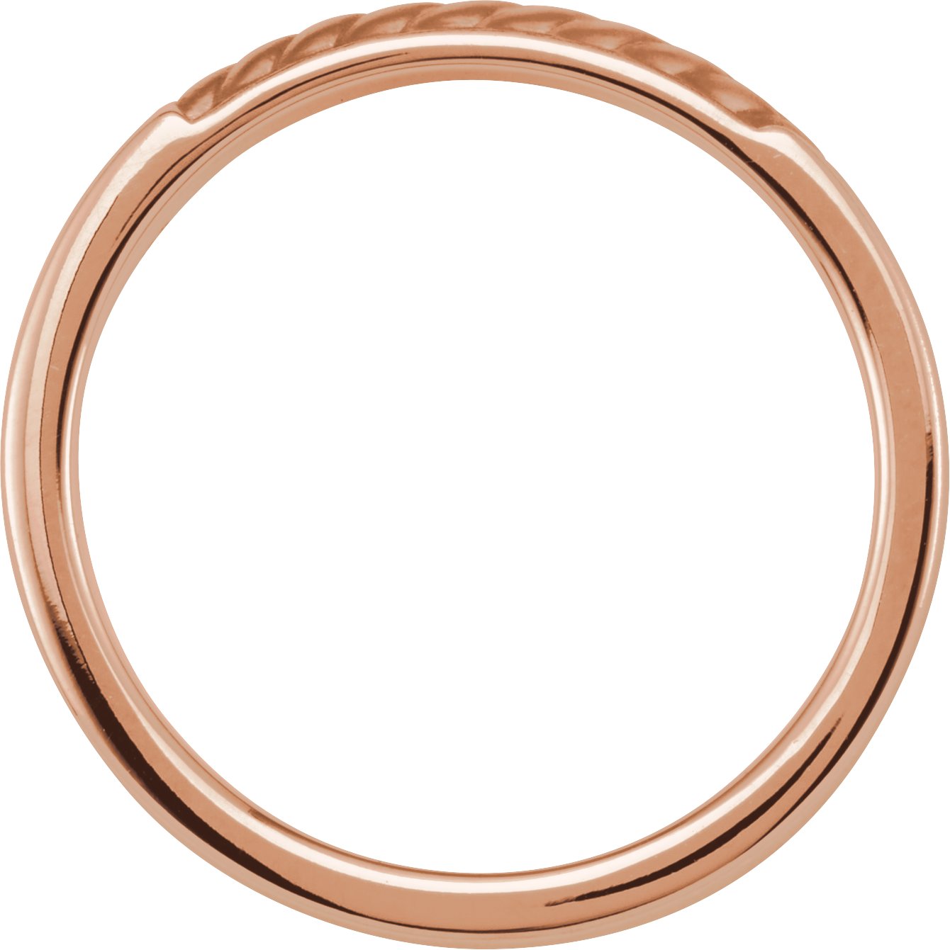 Alternative view of Criss Cross Rope Band – 10K Rose Gold