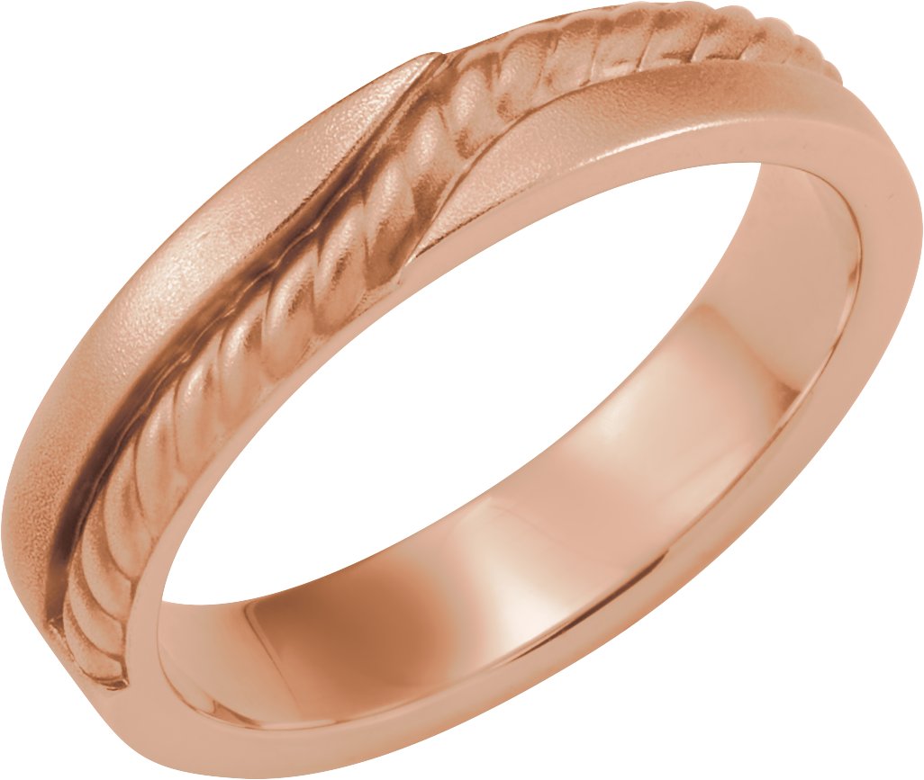 Criss Cross Rope Band – 10K Rose Gold