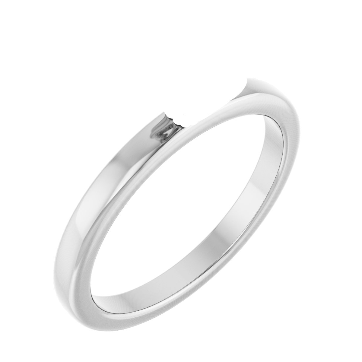Double Claw-Prong Sculptural Solitaire Engagement Ring