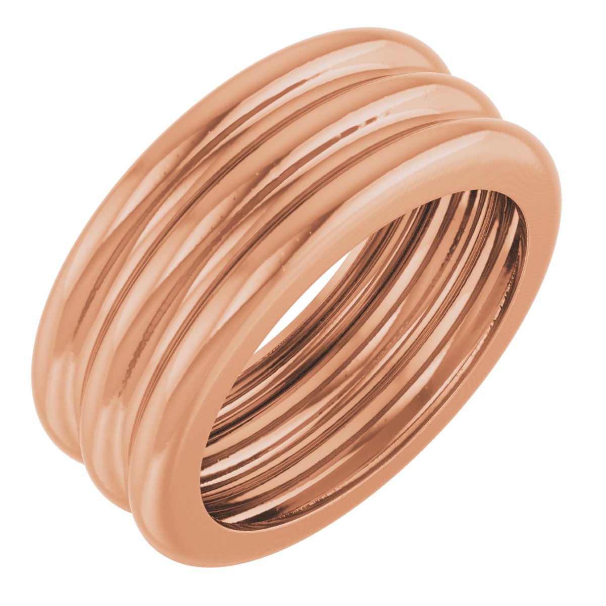 Lightweight Grooved Dome Stackable Ring