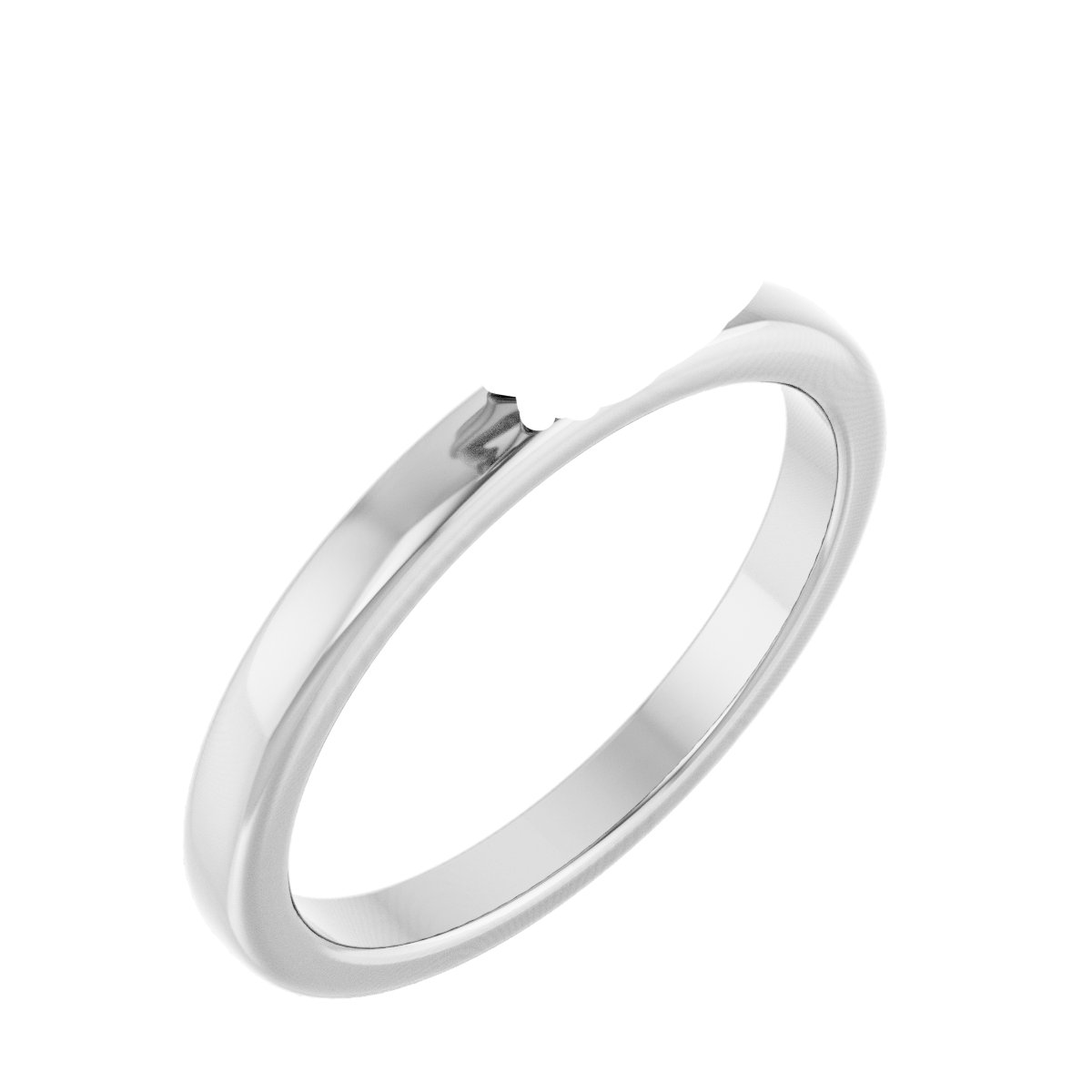 Double Claw-Prong Sculptural Solitaire Engagement Ring