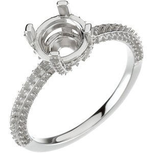 Pavé-Style Accented Engagement Ring or Band