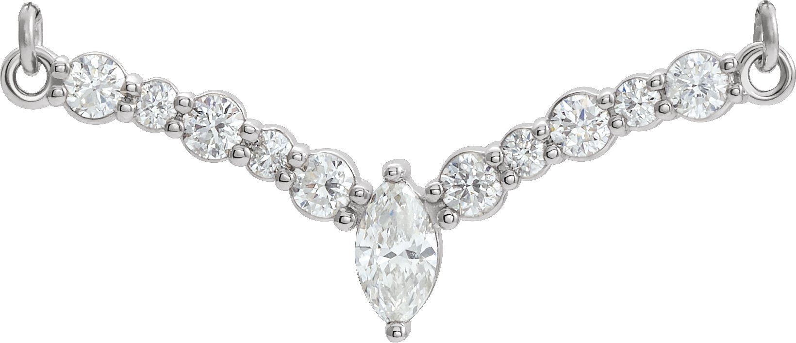 Accented V Necklace or Necklace Center