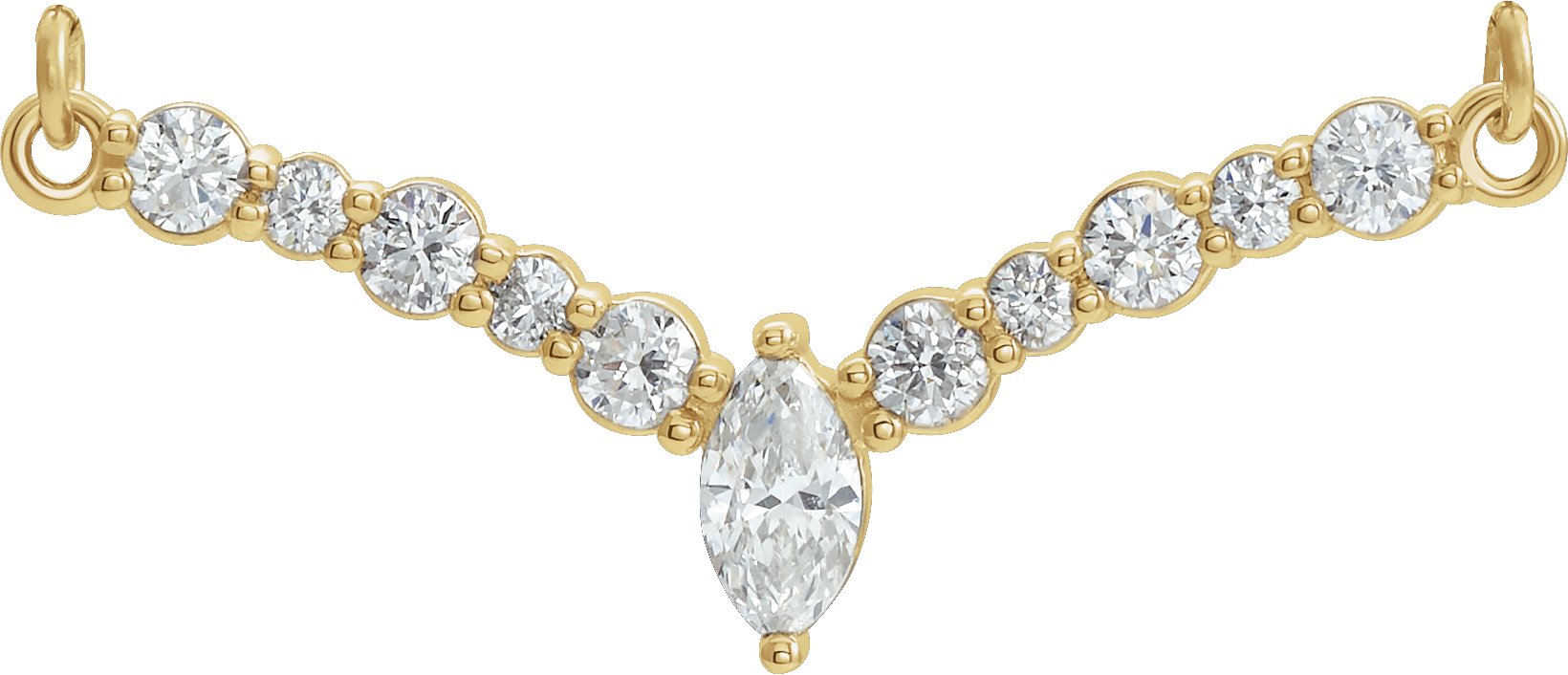 Accented V Necklace or Necklace Center