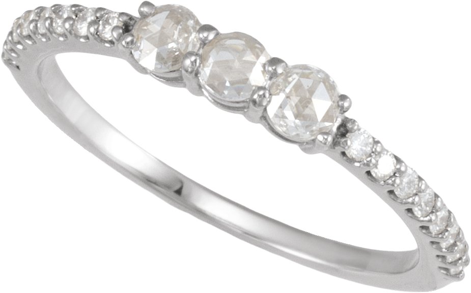 Rose-Cut Three-Stone Anniversary Band view 4