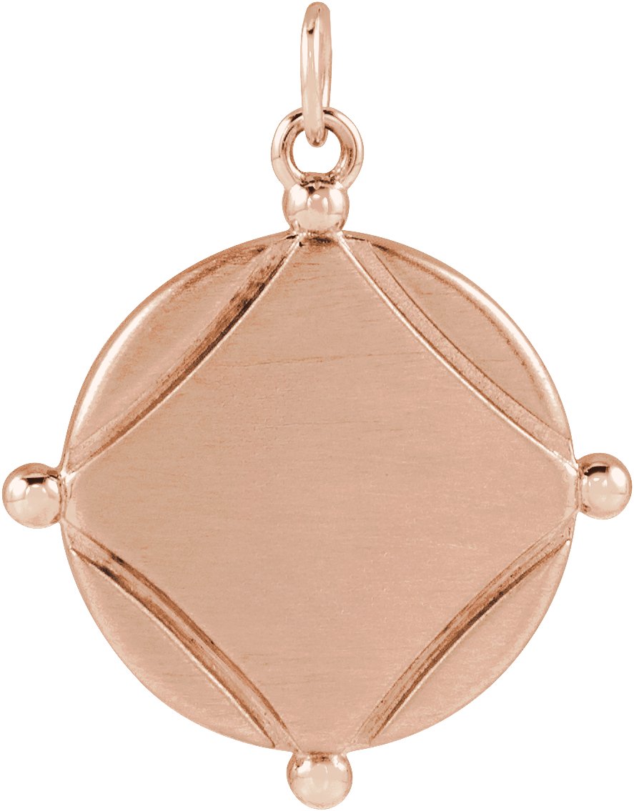 Engravable Vintage-Inspired Disc Necklace or Pendant