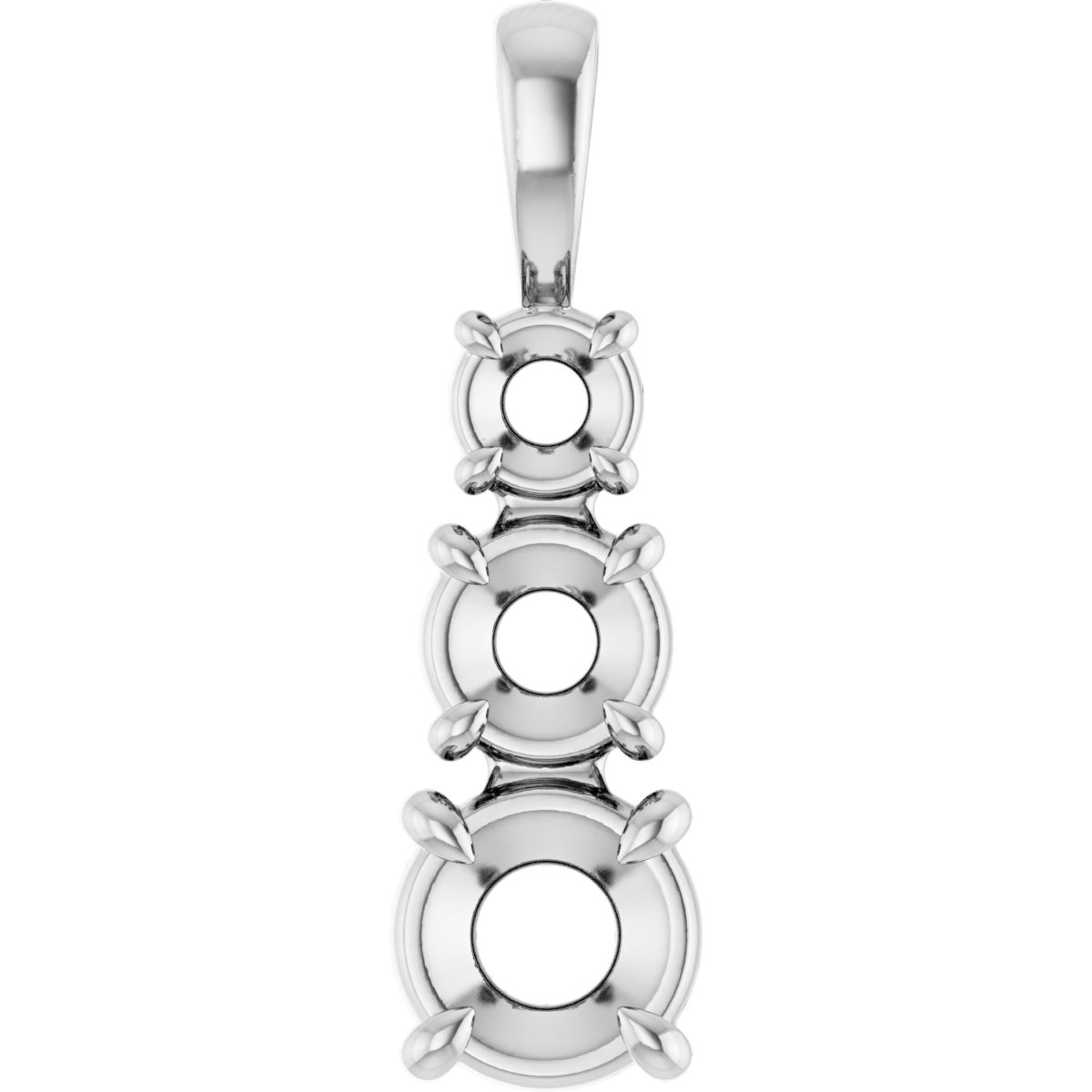 Claw-Prong Graduated Three-Stone Pendant
