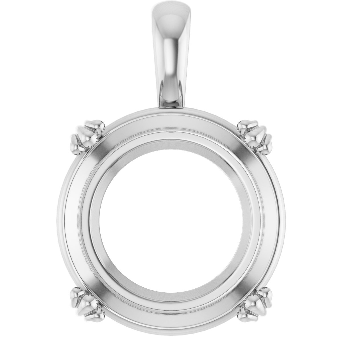 Decorative Prong Solitaire Pendant