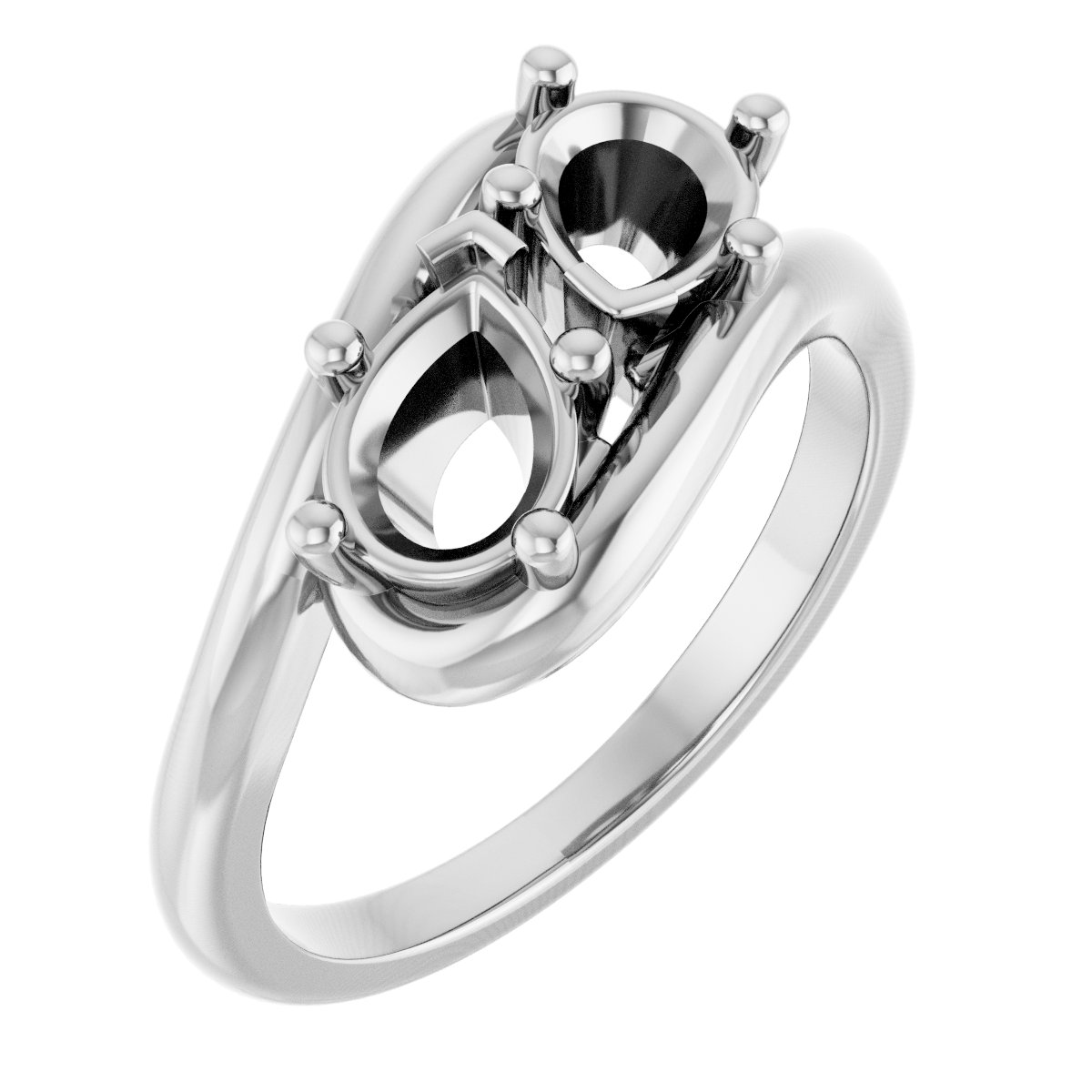 Two-Stone Bypass Ring