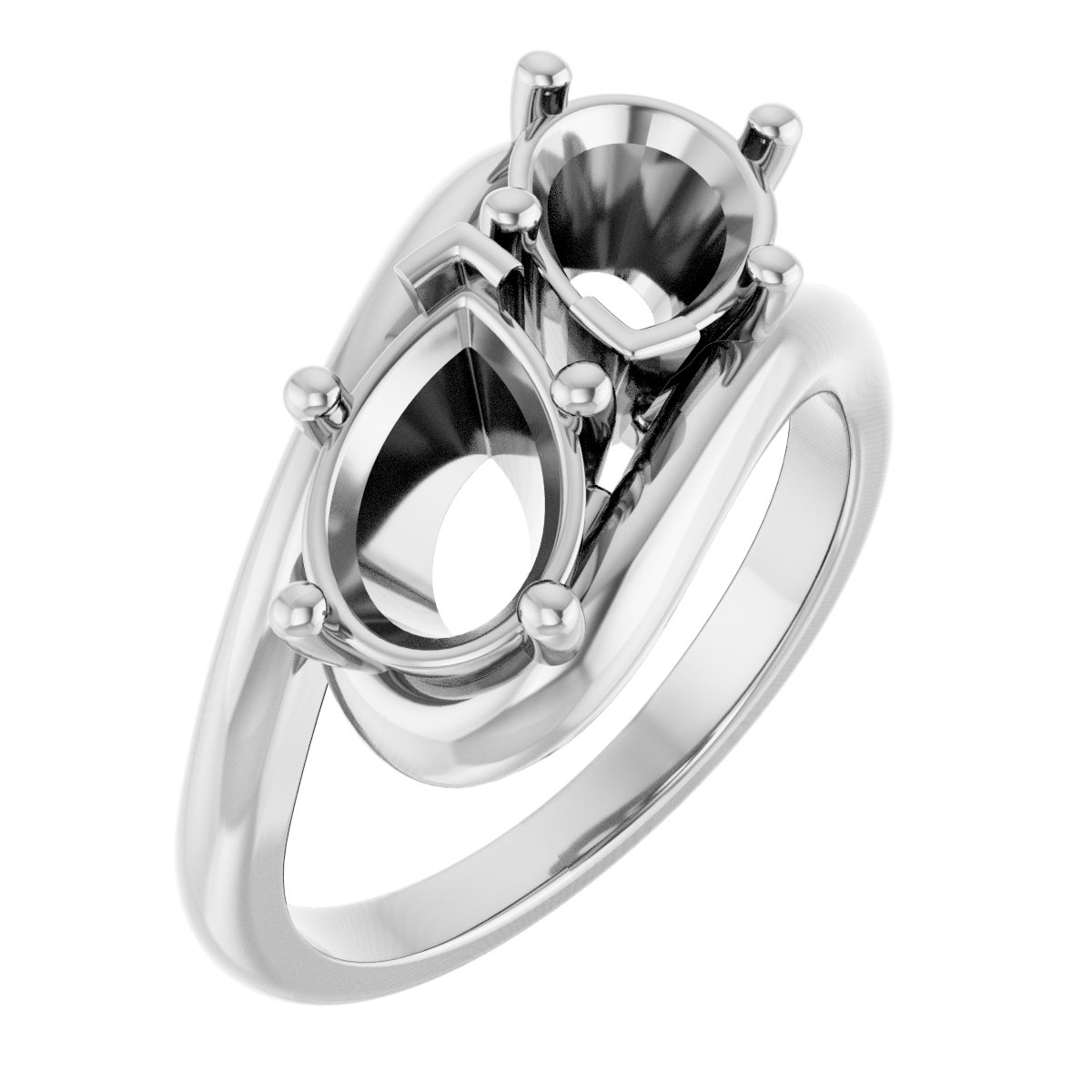 Two-Stone Bypass Ring