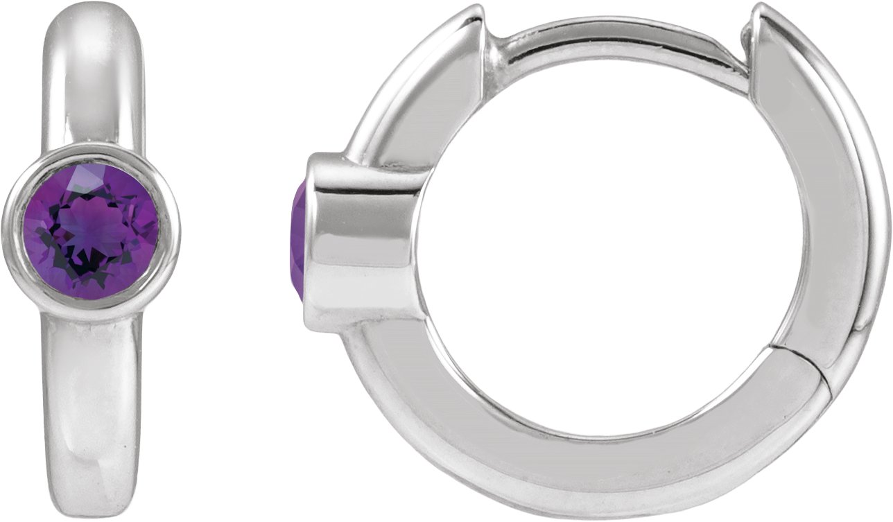 Bezel-Set Hoop Earrings