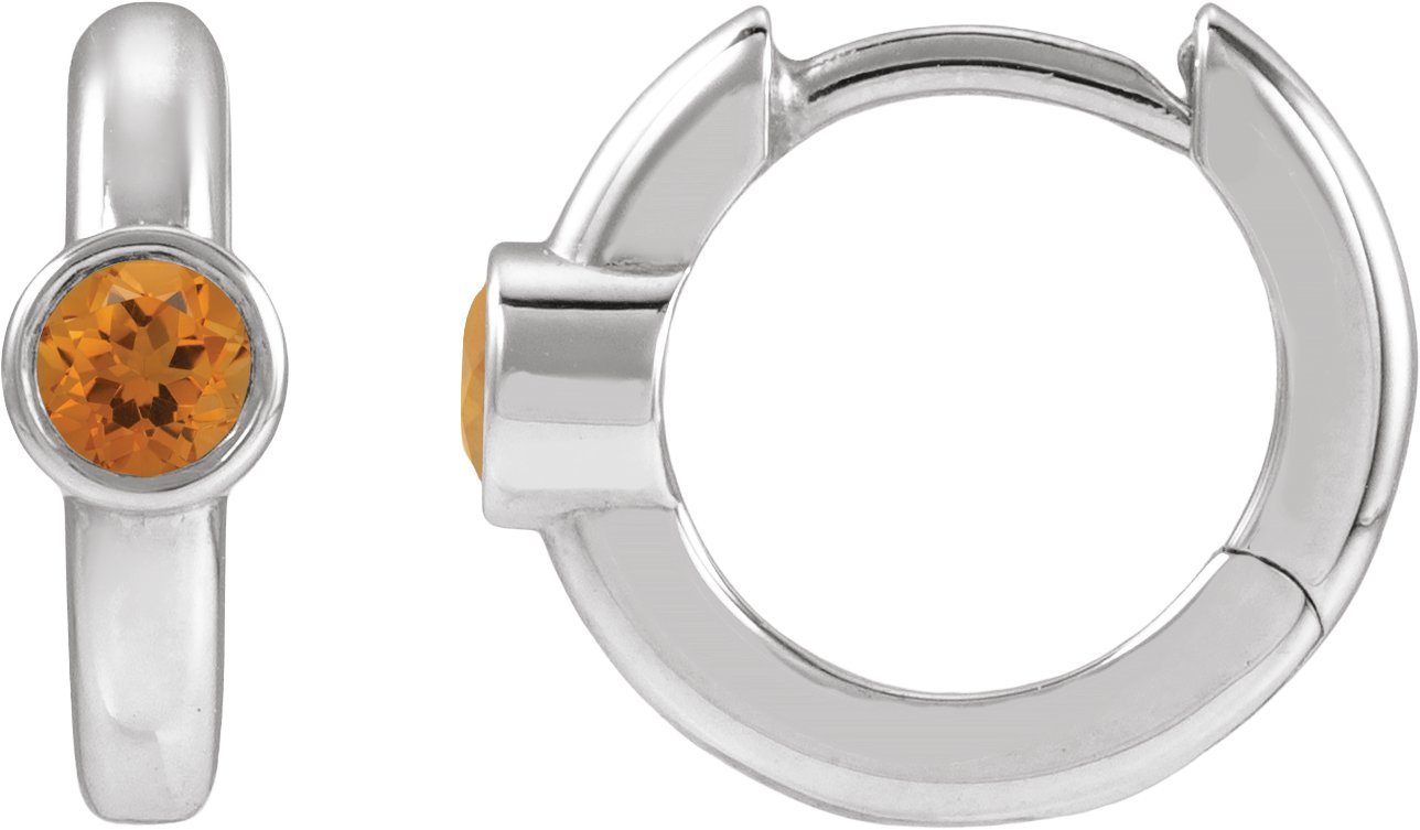 Bezel-Set Hoop Earrings