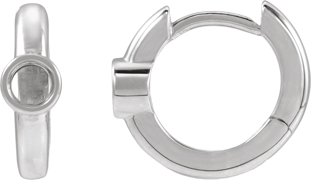 Bezel-Set Hoop Earrings