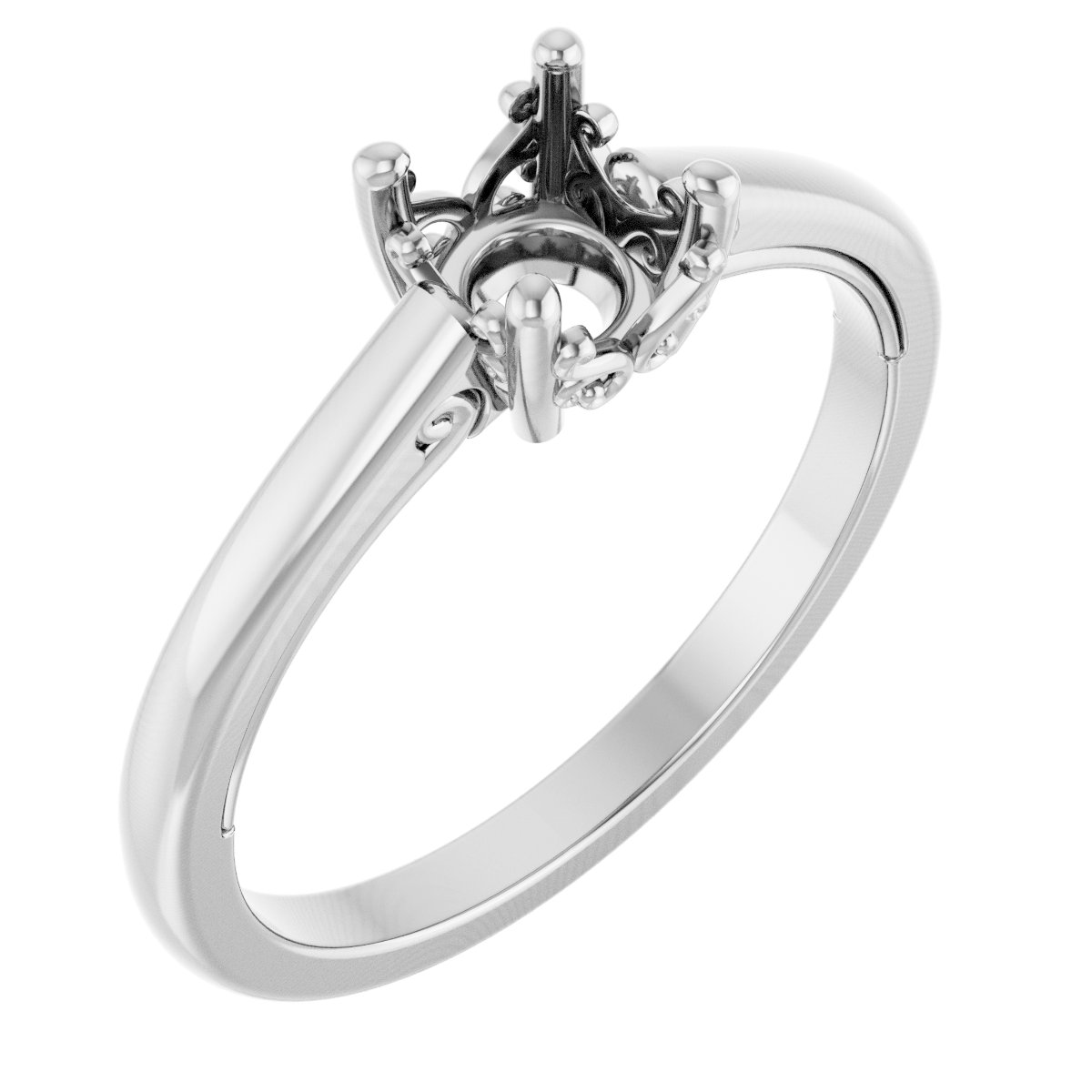 Solitaire Vintage-Inspired Scroll Engagement Ring