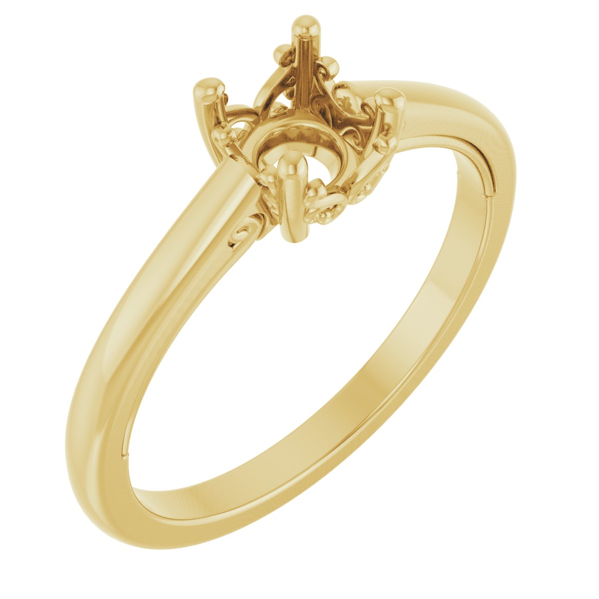 Solitaire Vintage-Inspired Scroll Engagement Ring