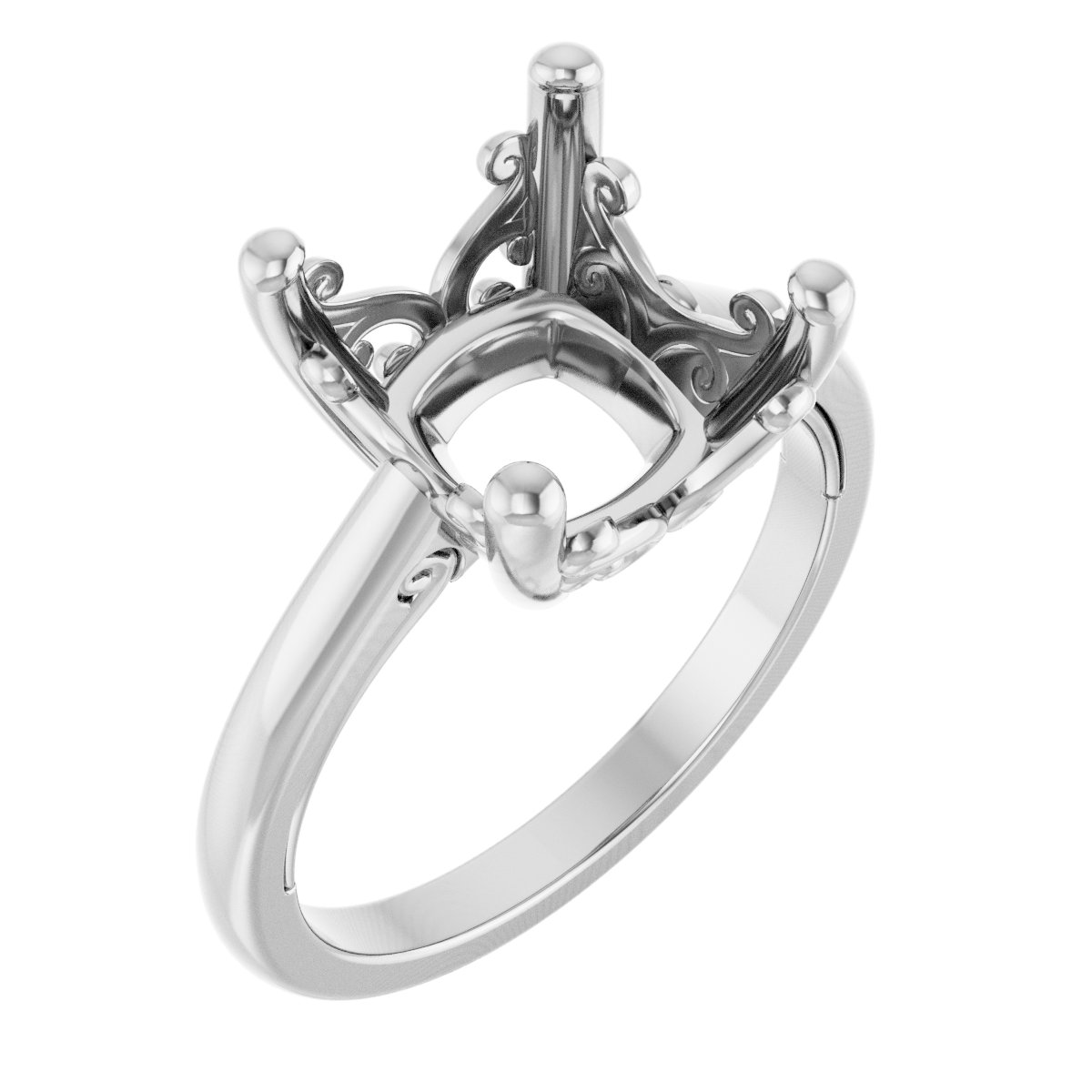 Solitaire Vintage-Inspired Scroll Engagement Ring