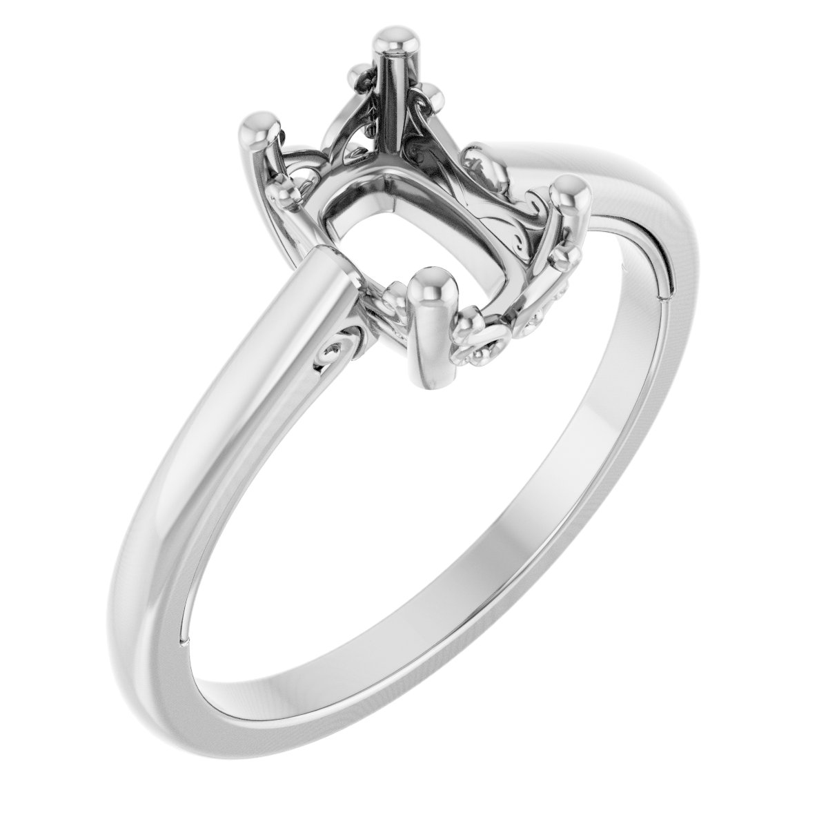 Solitaire Vintage-Inspired Scroll Engagement Ring