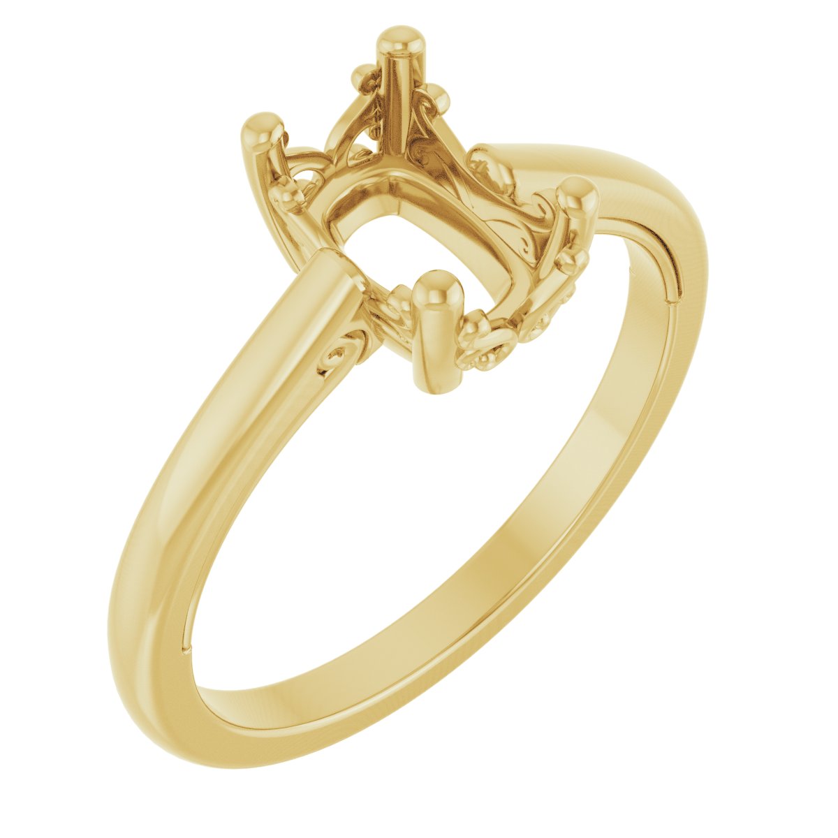 Solitaire Vintage-Inspired Scroll Engagement Ring