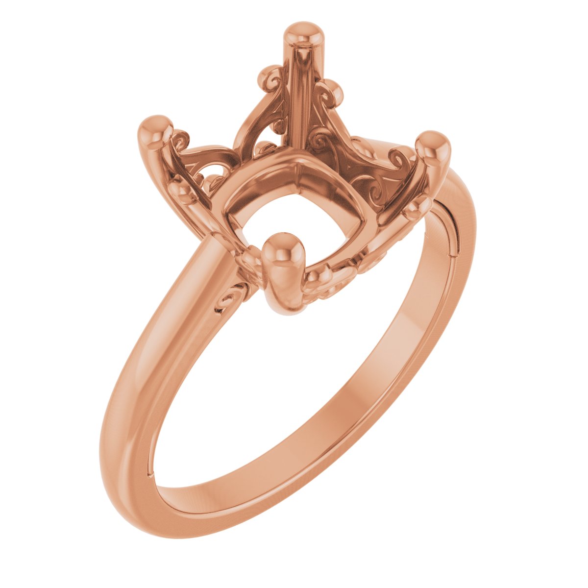Solitaire Vintage-Inspired Scroll Engagement Ring