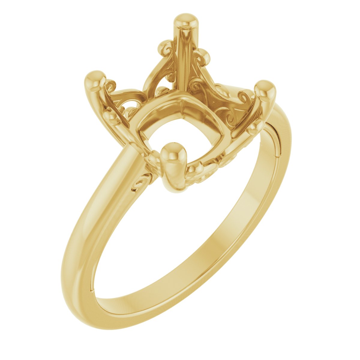Solitaire Vintage-Inspired Scroll Engagement Ring
