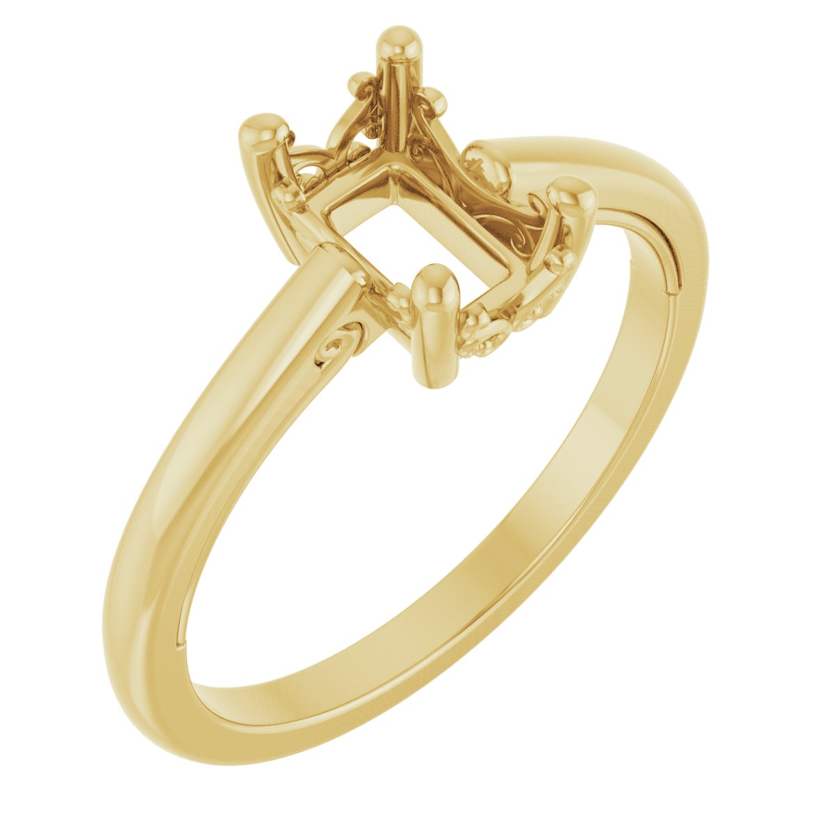 Solitaire Vintage-Inspired Scroll Engagement Ring