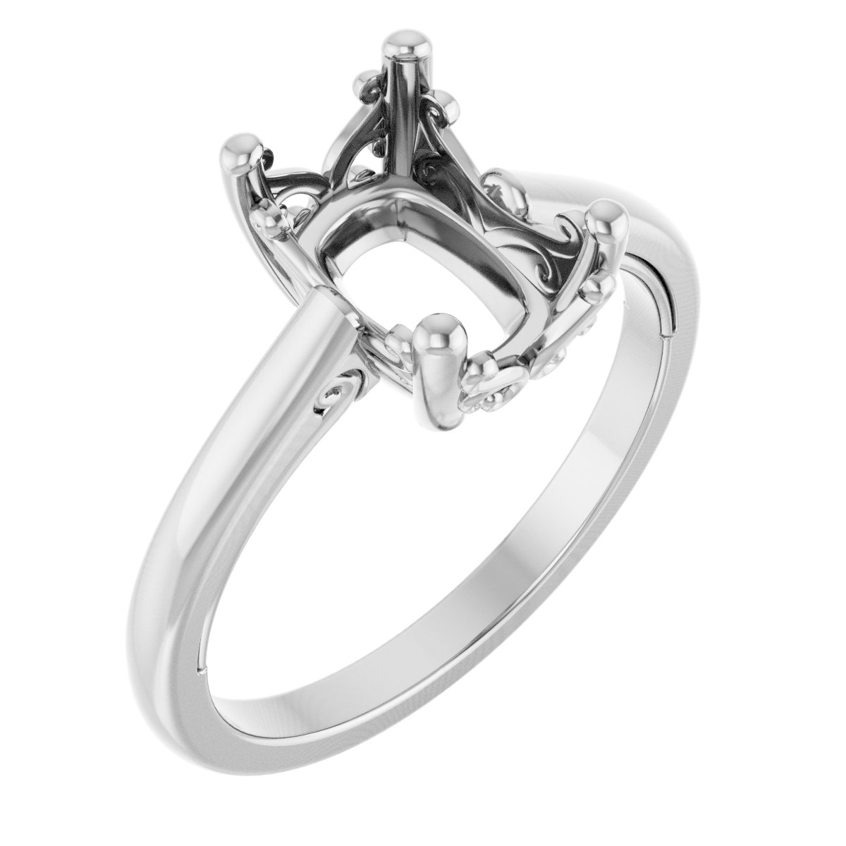 Solitaire Vintage-Inspired Scroll Engagement Ring