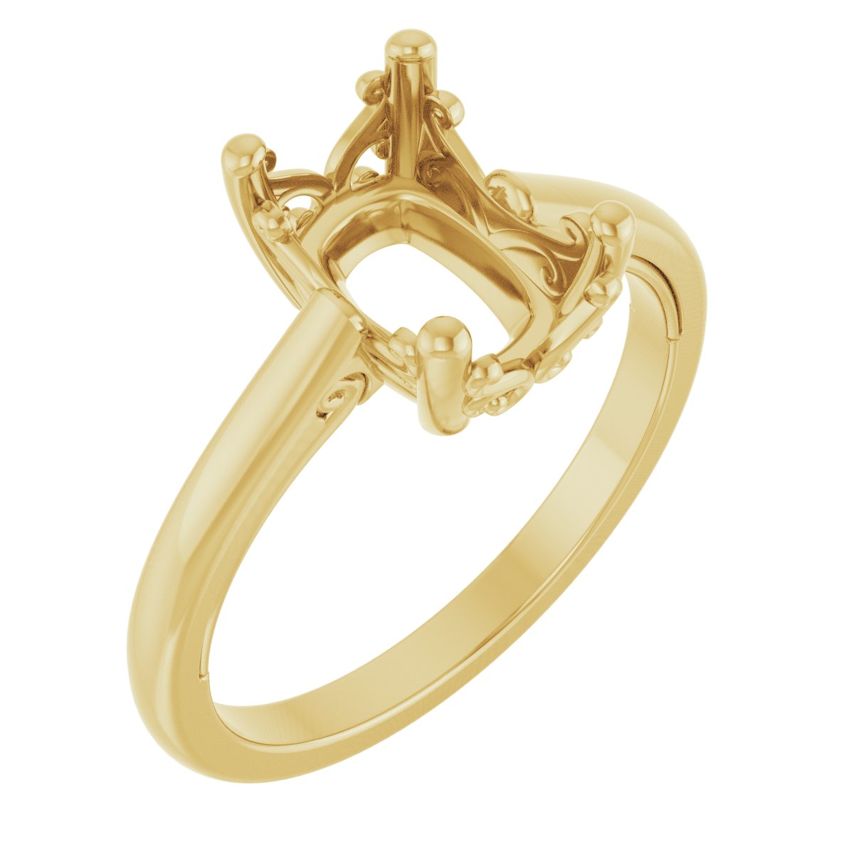 Solitaire Vintage-Inspired Scroll Engagement Ring