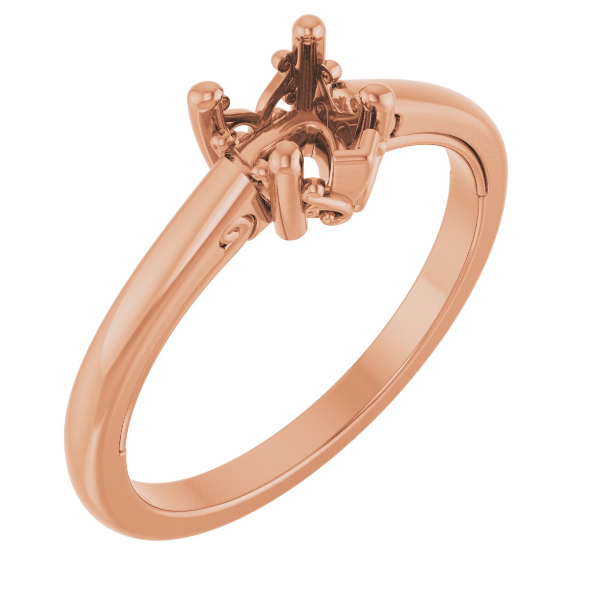 Solitaire Vintage-Inspired Scroll Engagement Ring