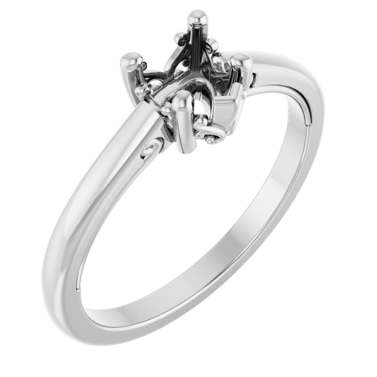 Solitaire Vintage-Inspired Scroll Engagement Ring