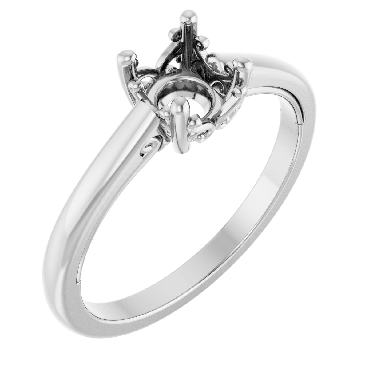 Solitaire Vintage-Inspired Scroll Engagement Ring