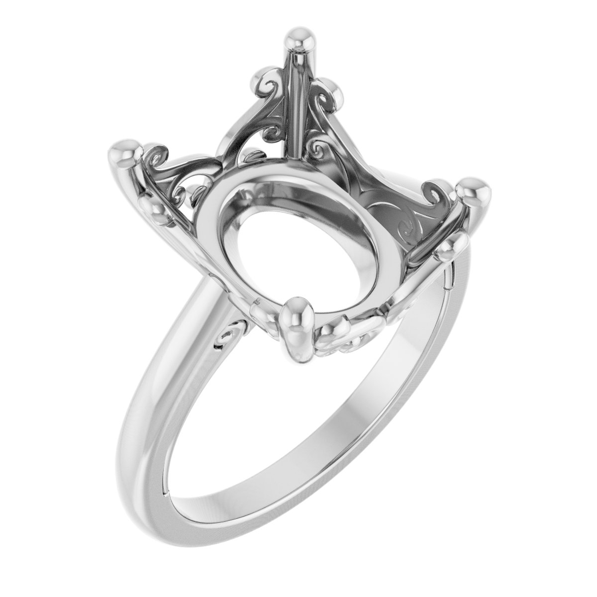 Solitaire Vintage-Inspired Scroll Engagement Ring