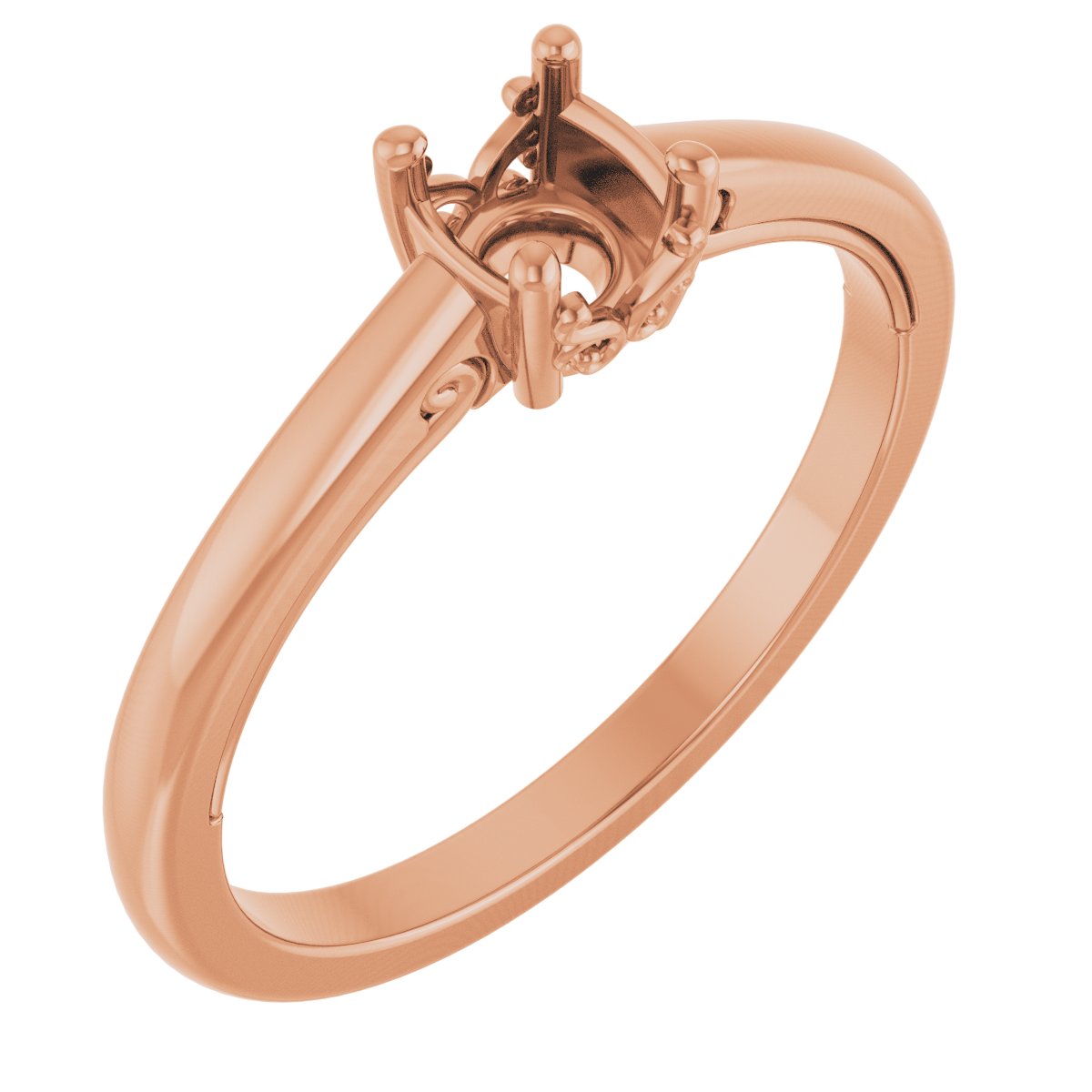 Solitaire Vintage-Inspired Scroll Engagement Ring