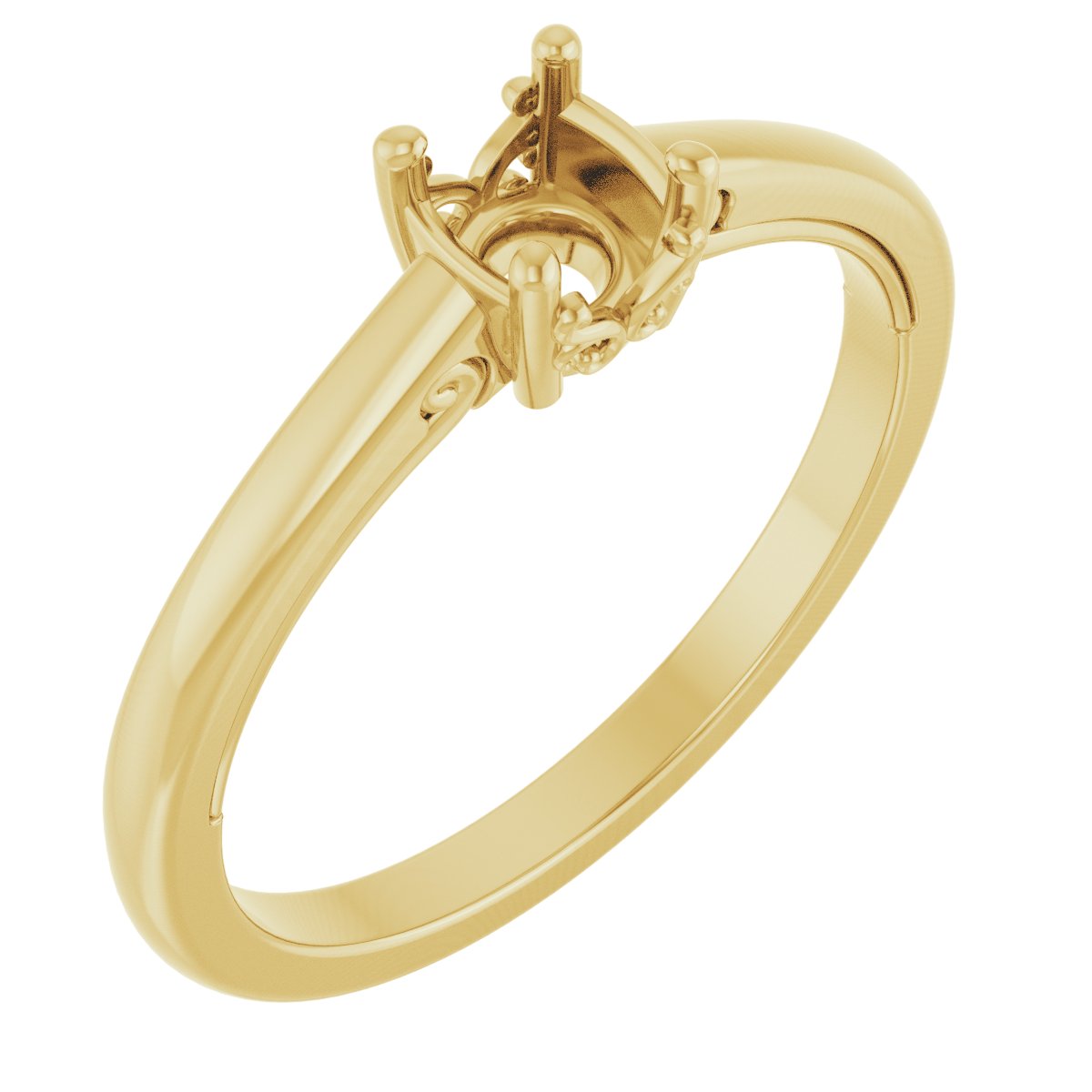 Solitaire Vintage-Inspired Scroll Engagement Ring