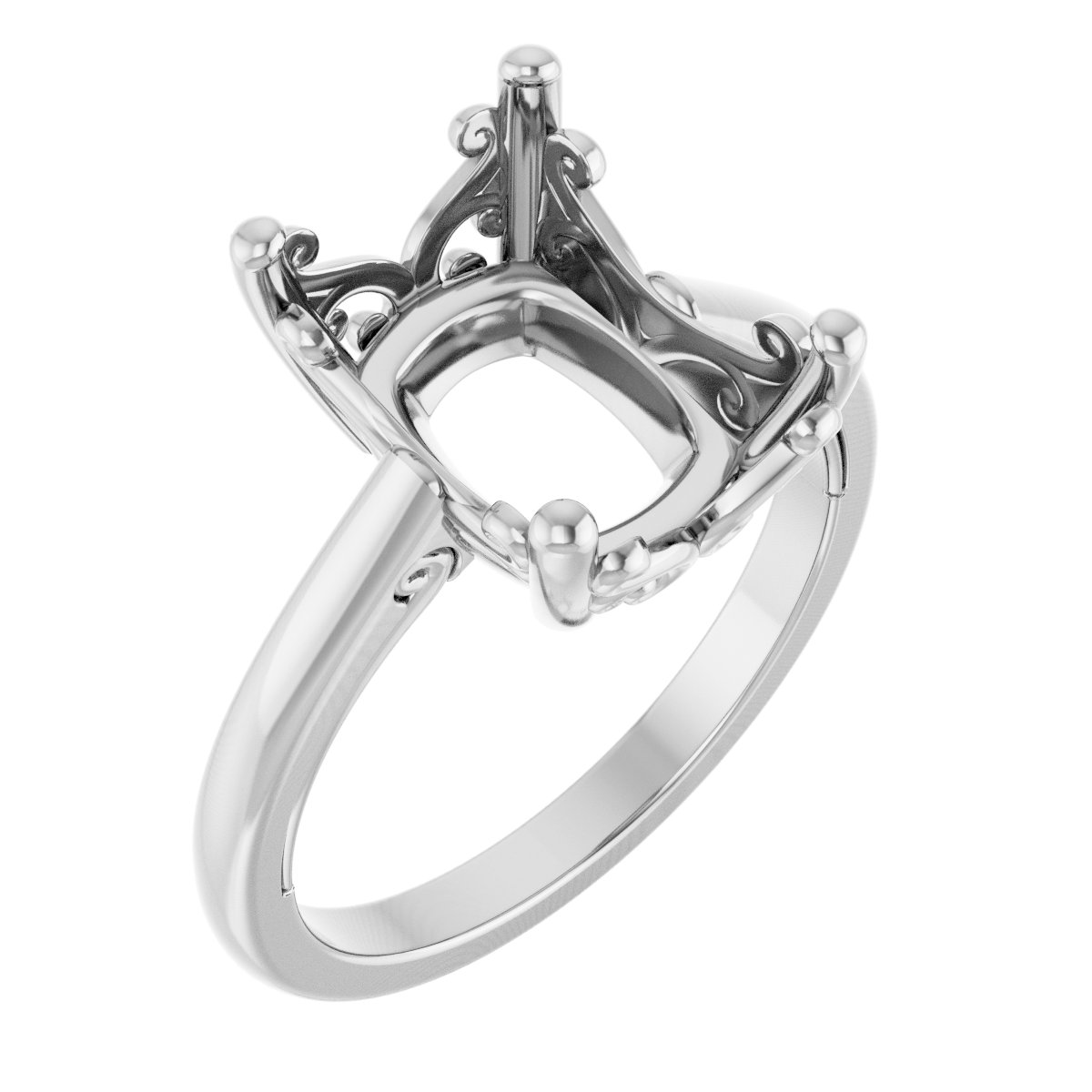 Solitaire Vintage-Inspired Scroll Engagement Ring