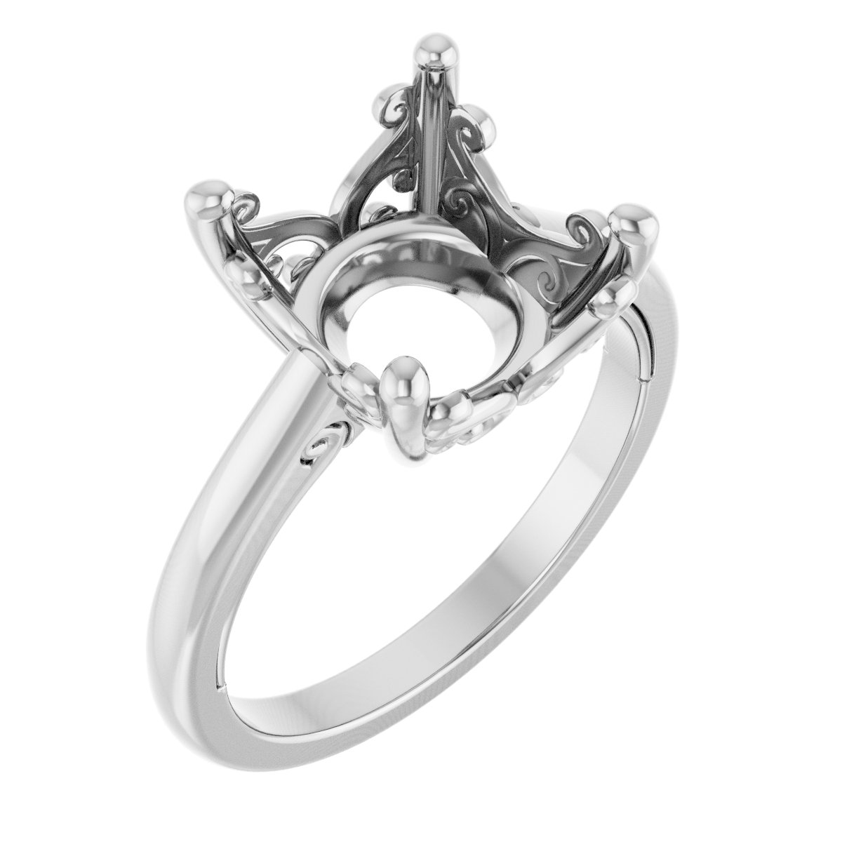 Solitaire Vintage-Inspired Scroll Engagement Ring