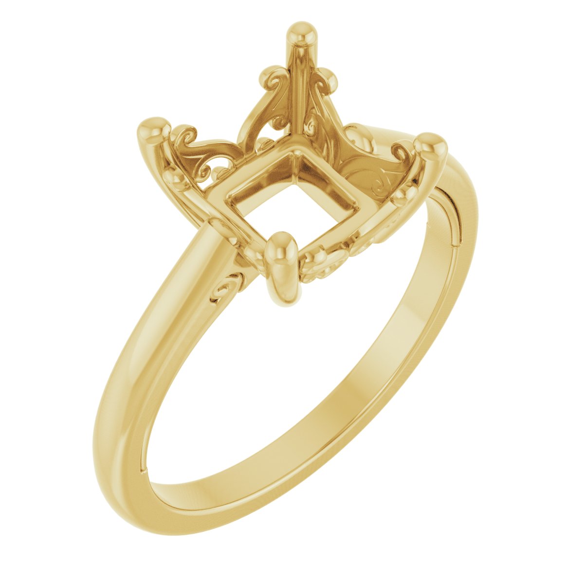 Solitaire Vintage-Inspired Scroll Engagement Ring