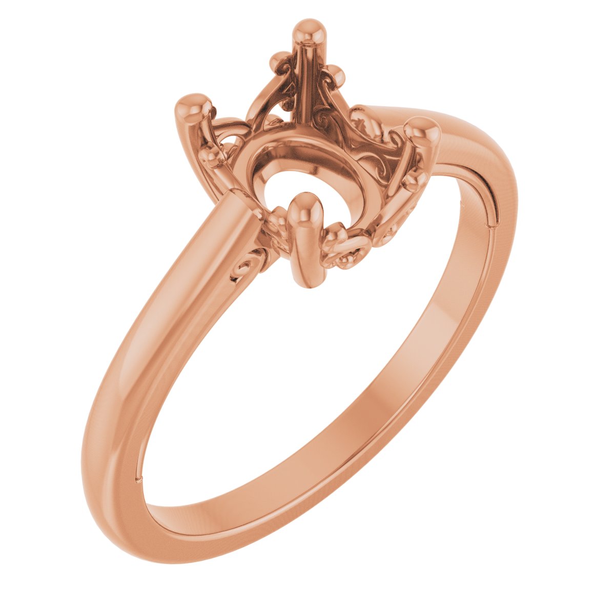 Solitaire Vintage-Inspired Scroll Engagement Ring