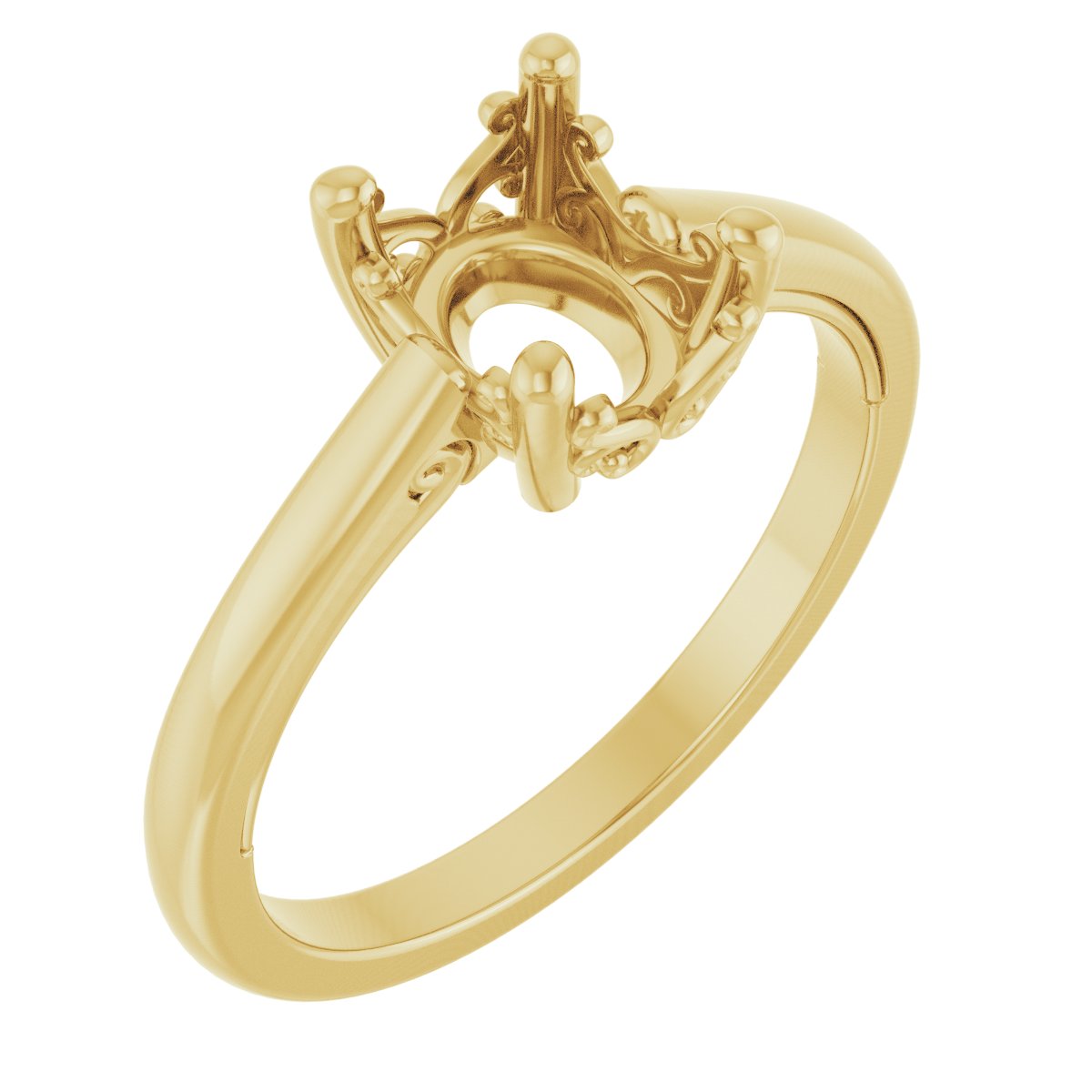 Solitaire Vintage-Inspired Scroll Engagement Ring