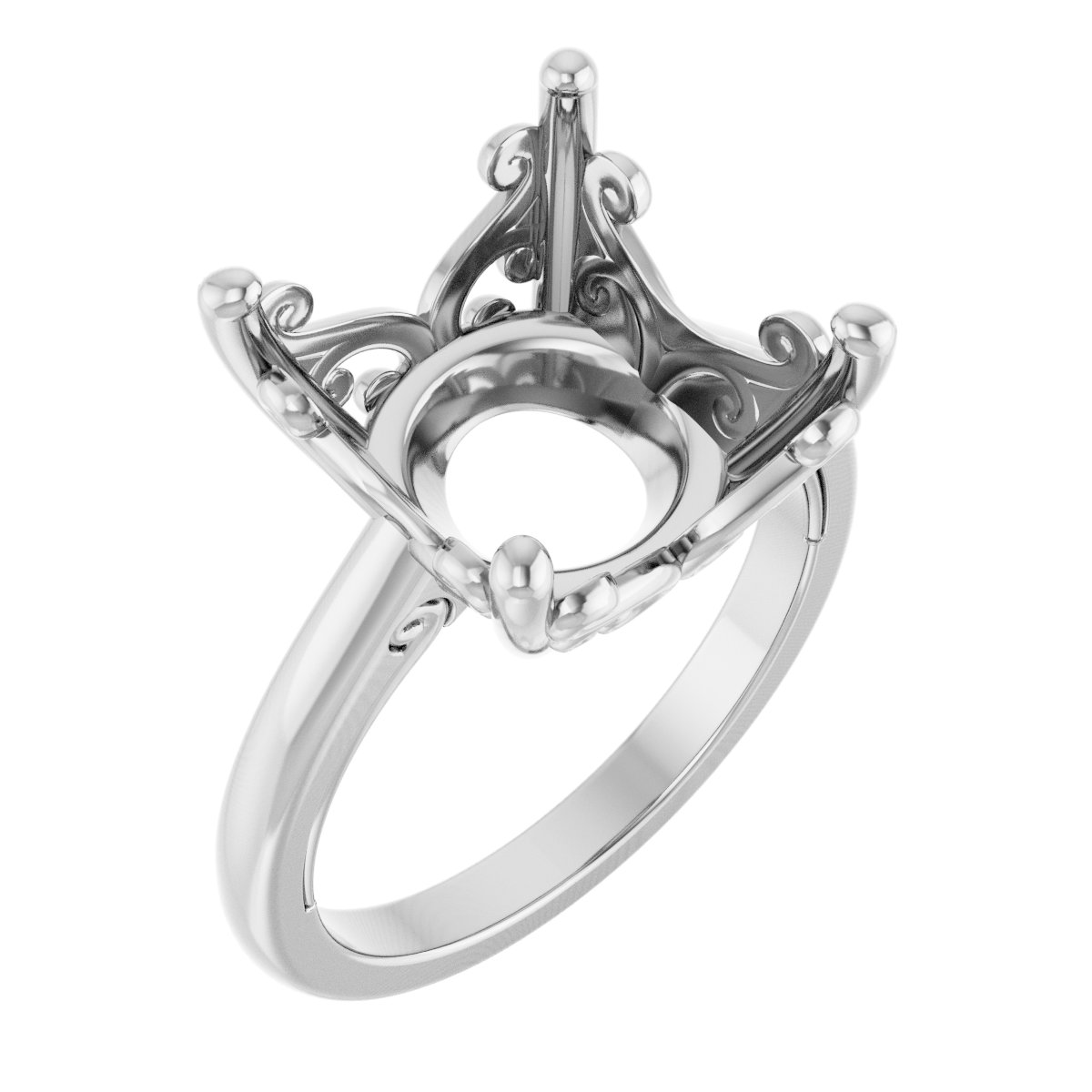 Solitaire Vintage-Inspired Scroll Engagement Ring