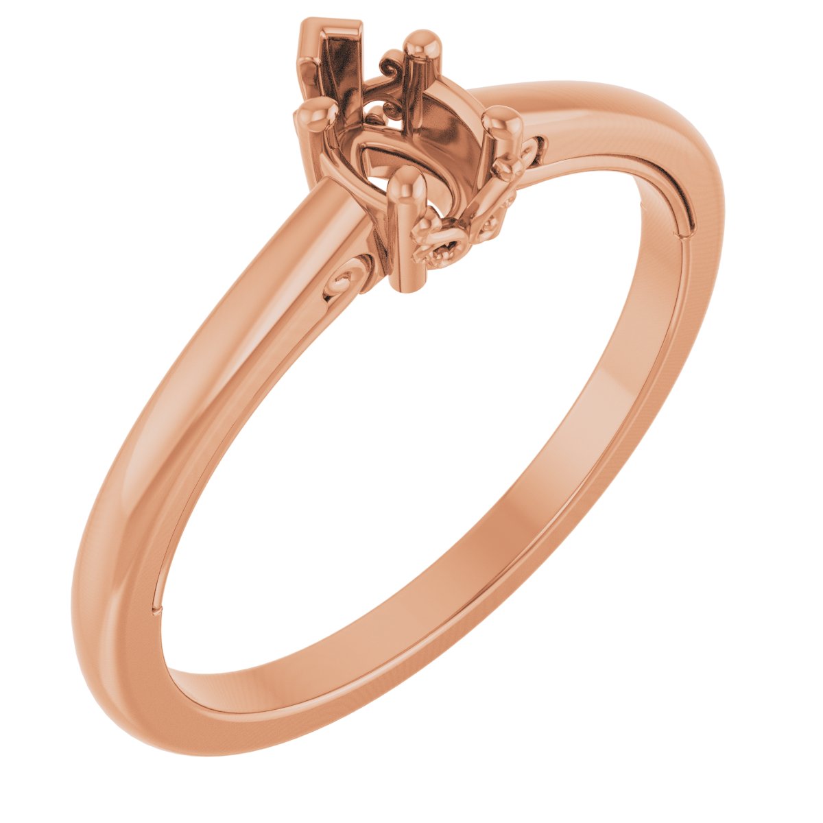 Solitaire Vintage-Inspired Scroll Engagement Ring