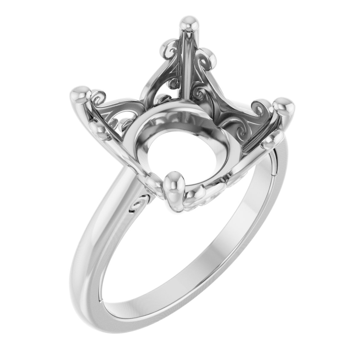 Solitaire Vintage-Inspired Scroll Engagement Ring