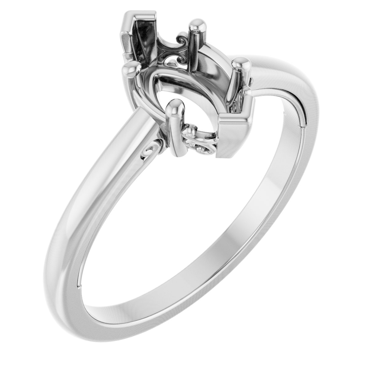Solitaire Vintage-Inspired Scroll Engagement Ring