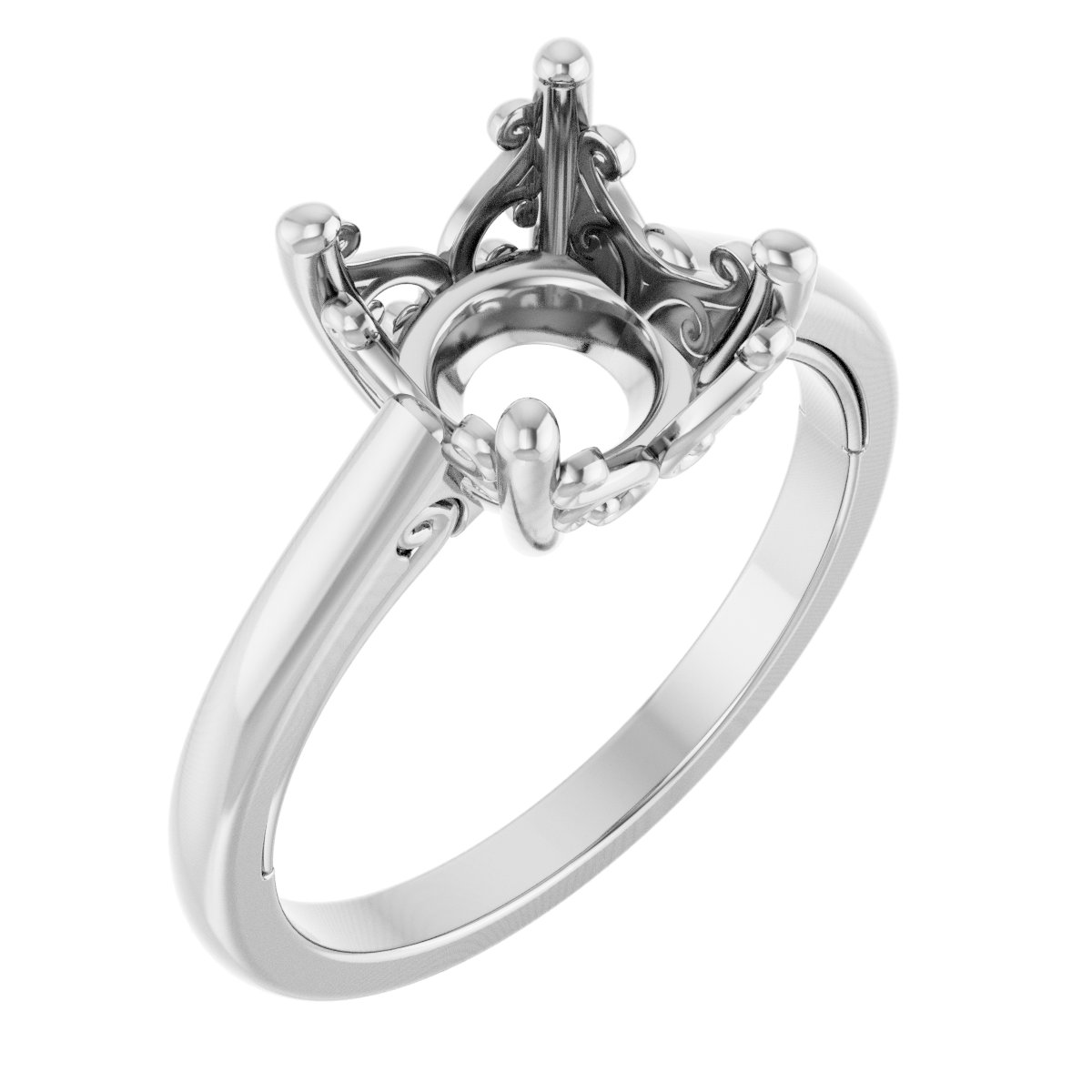 Solitaire Vintage-Inspired Scroll Engagement Ring