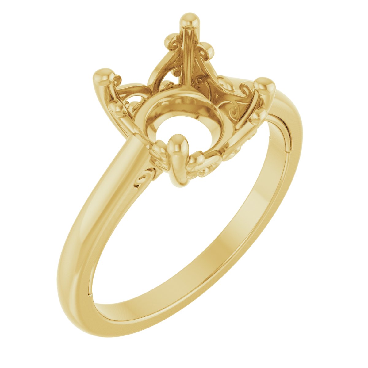 Solitaire Vintage-Inspired Scroll Engagement Ring