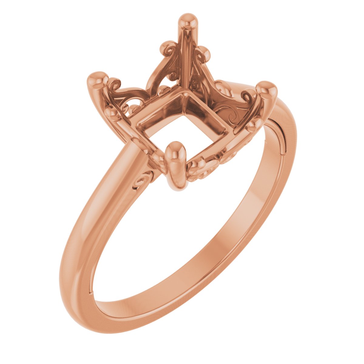 Solitaire Vintage-Inspired Scroll Engagement Ring