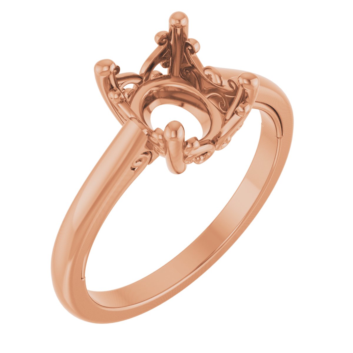 Solitaire Vintage-Inspired Scroll Engagement Ring